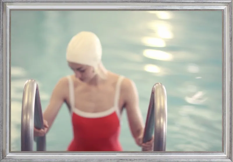 Swimmer in a Red Suit by Lucy Snowe for Artfully Walls