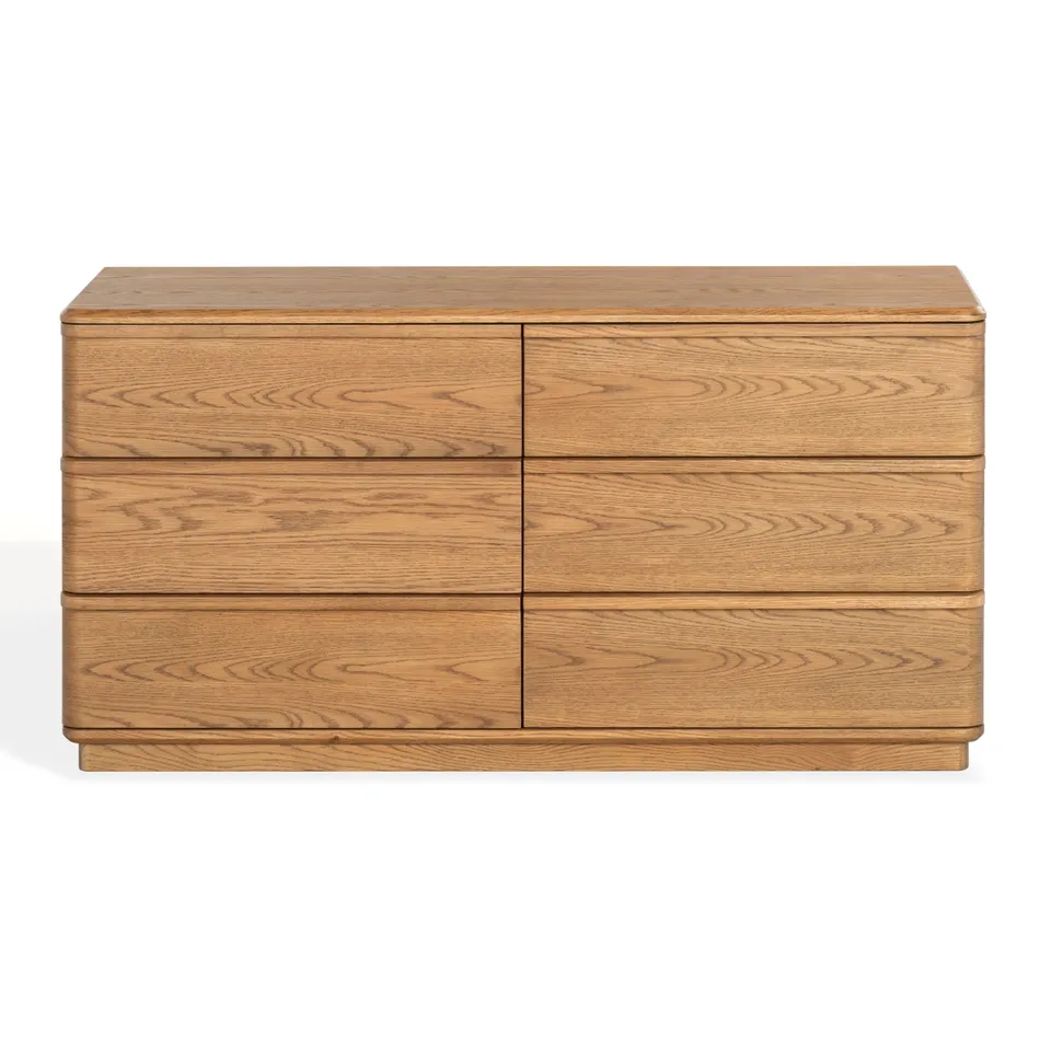 Guillermo 6 Drawer Wood Dresser - Natural