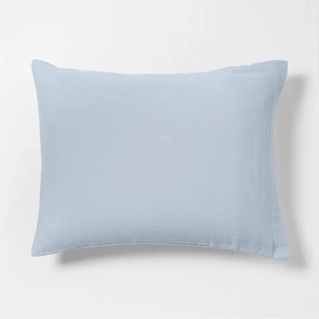 Supersoft Gauze Organic Cotton Sky Blue Standard Bed Pillow Sham