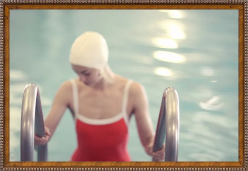 Swimmer in a Red Suit by Lucy Snowe for Artfully Walls