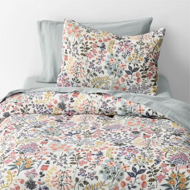 Supersoft Marguerite Floral 100% Organic Cotton Gauze Kids Twin Duvet Cover
