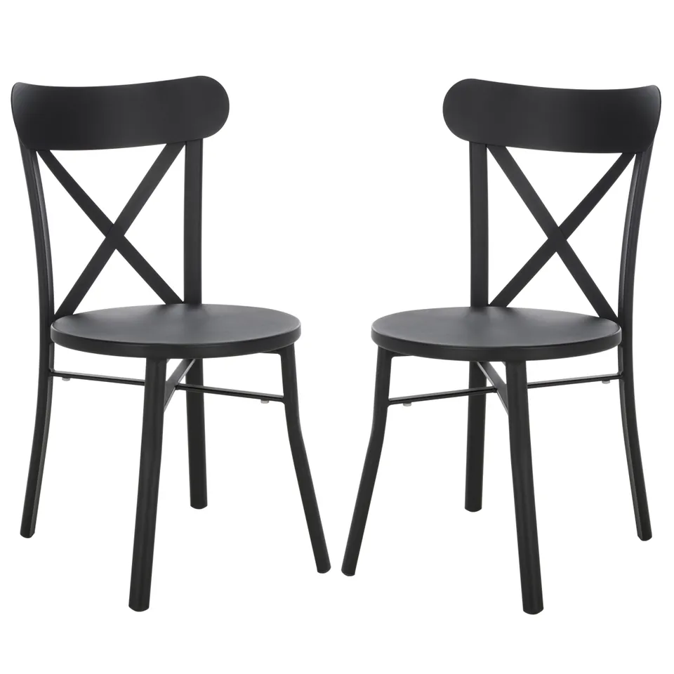 Core Cross Back Chair, Set Of 2 - Black
