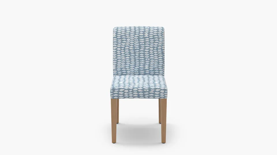 Signature Dining Chair, Dusty Blue Odalisque, Natural Square Tapered Leg