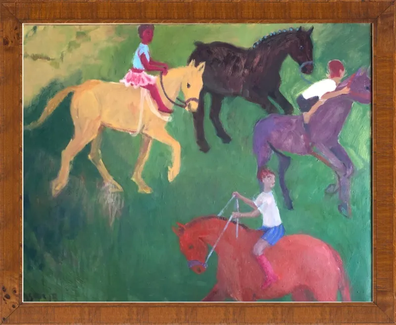 Four Horses, Three Riders by Megan Williamson for Artfully Walls