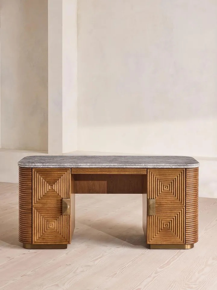Kingsley Desk, Grey Emperador