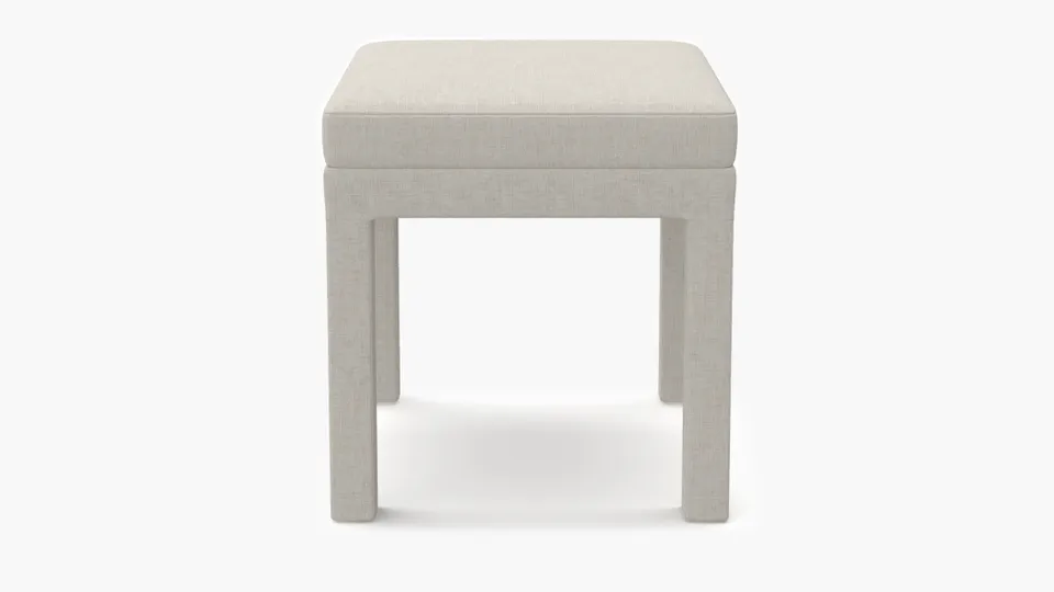 Parsons Ottoman, Talc Everyday Linen