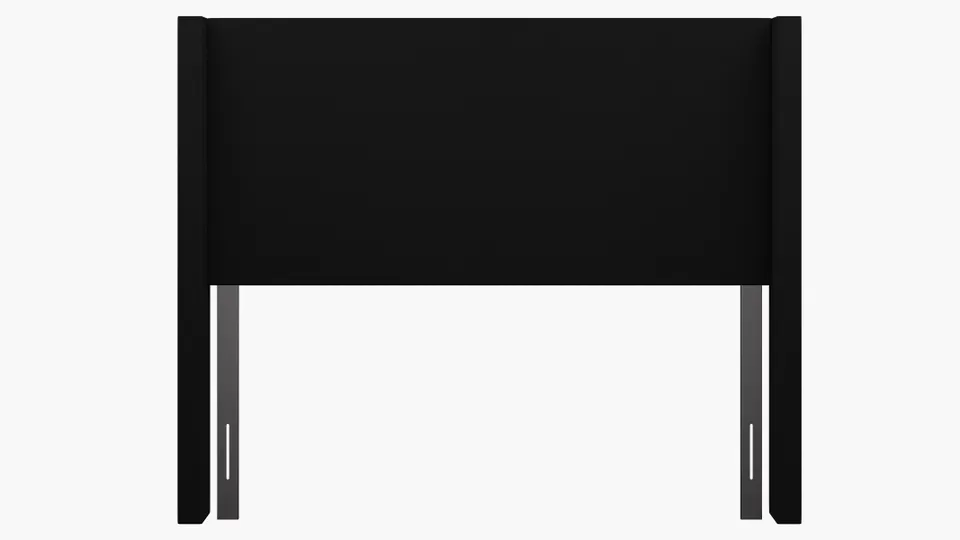 Modern Wingback Headboard, Raven Everyday Linen, Queen
