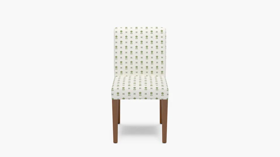 Signature Dining Chair, Jade Mod Fleur, Walnut Square Tapered Leg