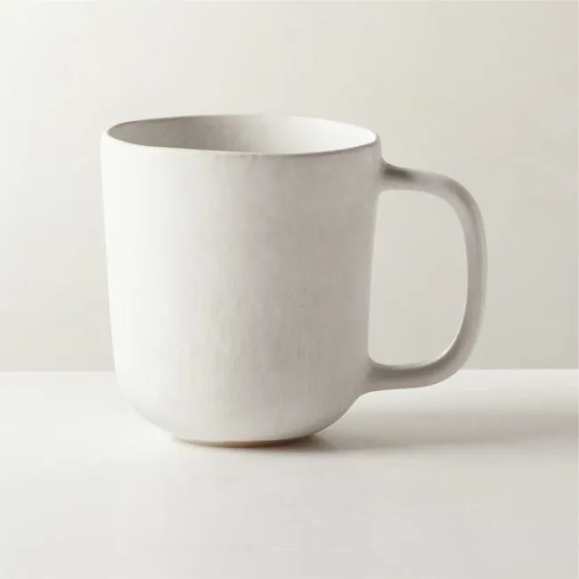 Drift White Coffee Mug with Ivory Matte Reactive Glaze 12oz