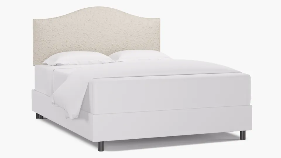 Camelback Headboard, Snow Boucle, Queen
