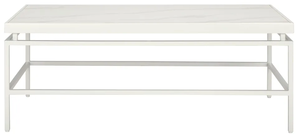 Acelin Coffee Table - White Faux Marble / White