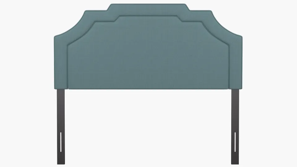 Art Deco Headboard, Seaglass Everyday Linen, Queen