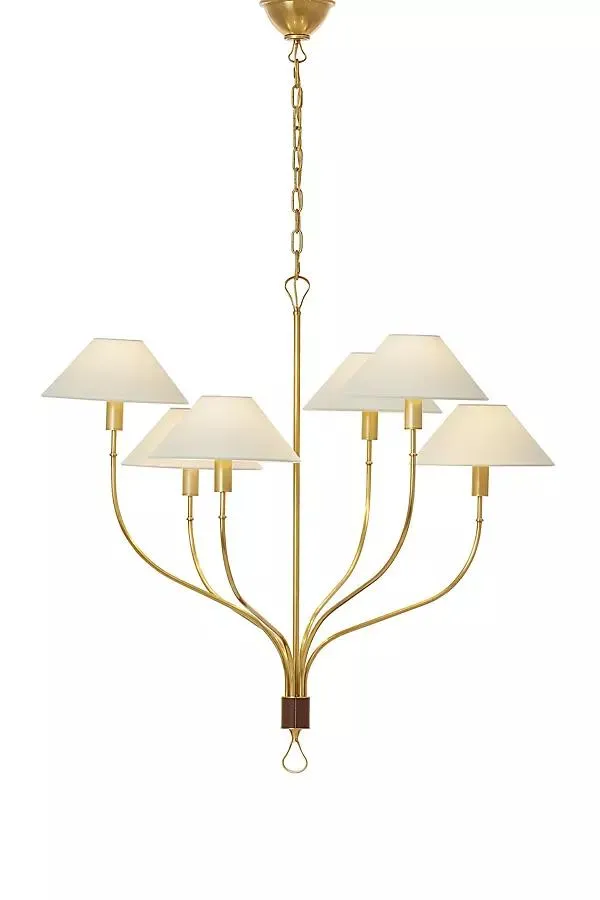 Griffin Large Staggered Tail Shaded Chandelier