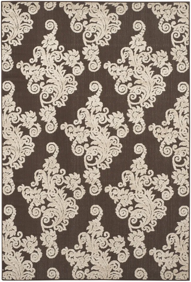 Arlo Home Indoor/Outdoor Woven Area Rug, COT909D, Brown/Beige,  6' 7" X 9' 6"