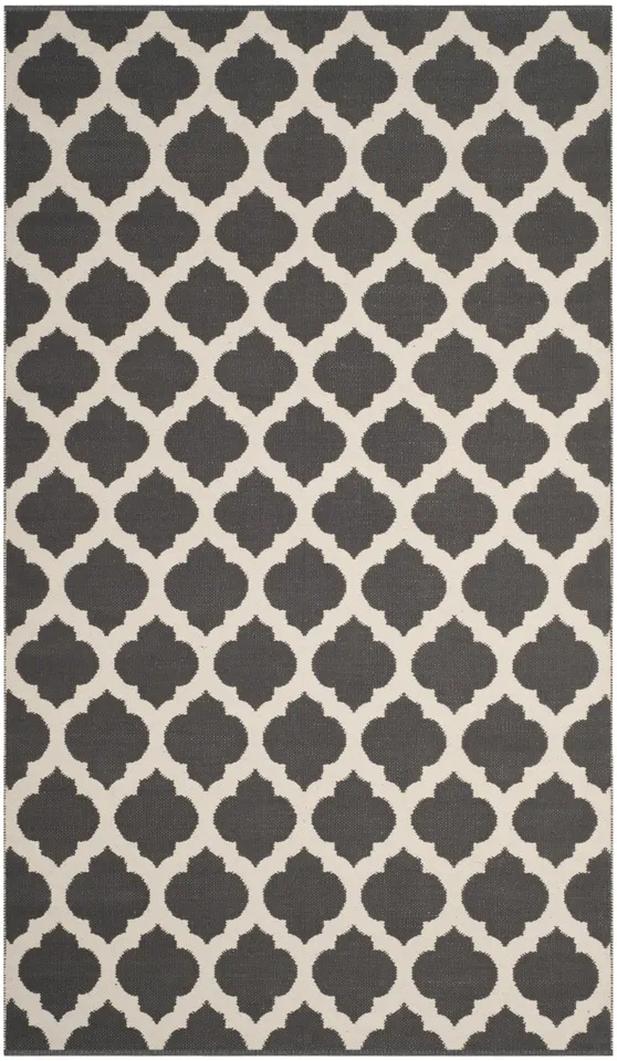 Arlo Home Hand Woven Area Rug, MTK723E, Dark Grey/Ivory,  5' X 8'