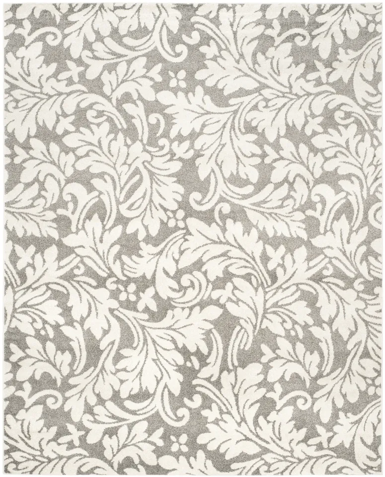 Arlo Home Indoor/Outdoor Woven Area Rug, AMT425R, Dark Grey/Beige,  9' X 12'