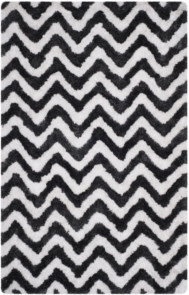 Arlo Home Hand Tufted Area Rug, BSG320D, Graphite/Ivory,  6' X 9'