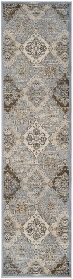 Arlo Home Woven Area Rug, VTG572L, Light Blue/Ivory,  2' 2" X 8'