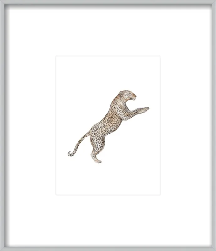 Leaping Leopard Watercolor by Lauren Rogoff for Artfully Walls