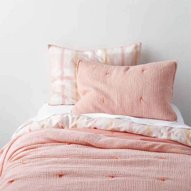 Aire Crinkle Pink Hand-Quilted Kids Full/Queen Comforter