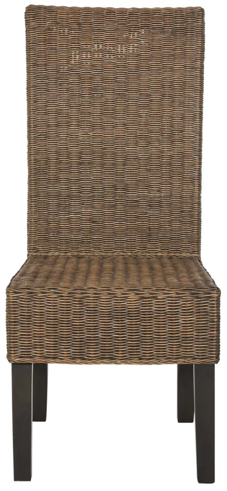 Arjun Wicker Dining Chair, Set Of 2 - Brown / Multi