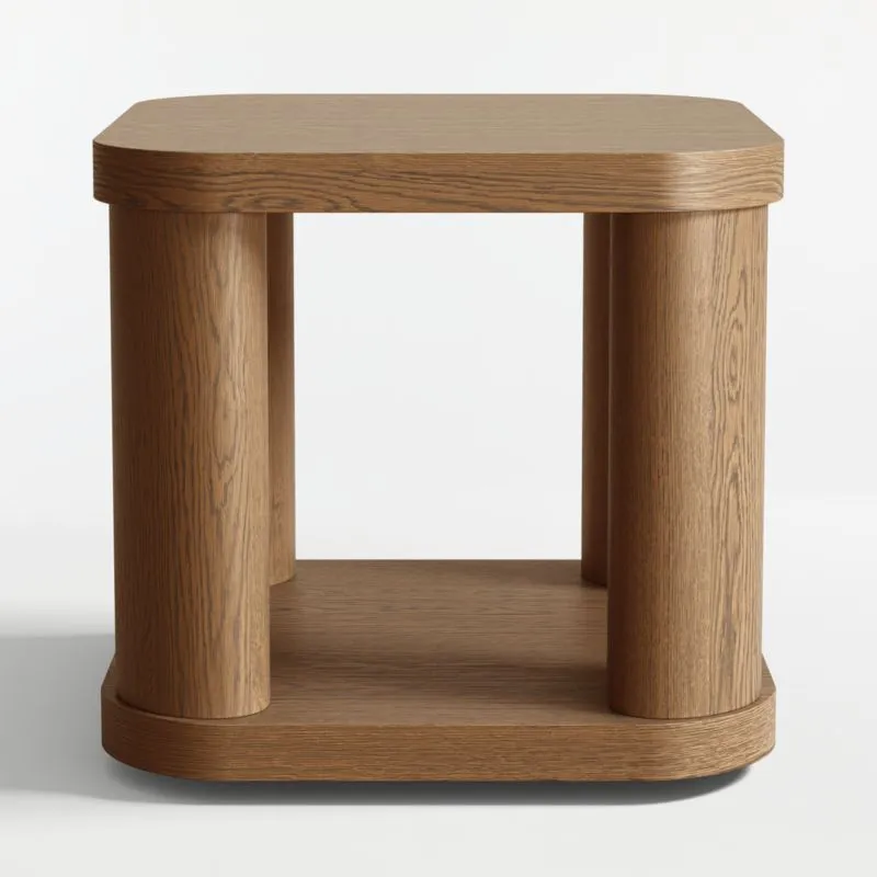 Oakhurst Brown Oak Wood 22" Square End Table