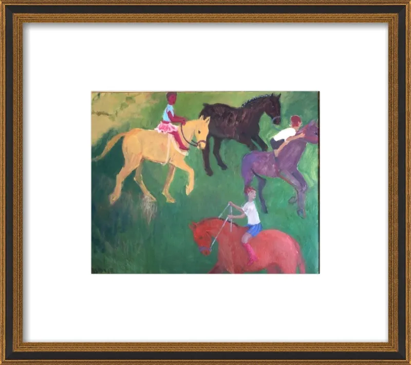 Four Horses, Three Riders by Megan Williamson for Artfully Walls