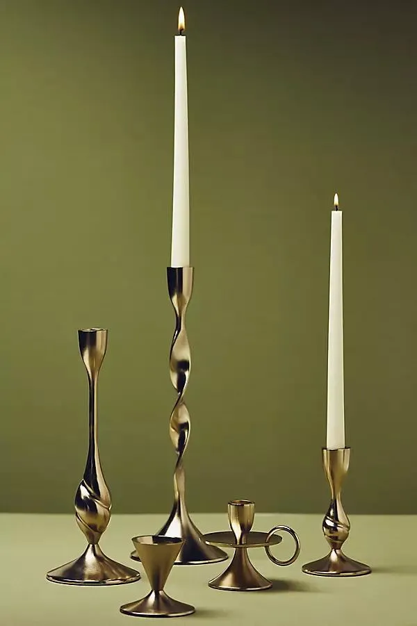 Naya Tinted Brass Lacquer Taper Candle Holder