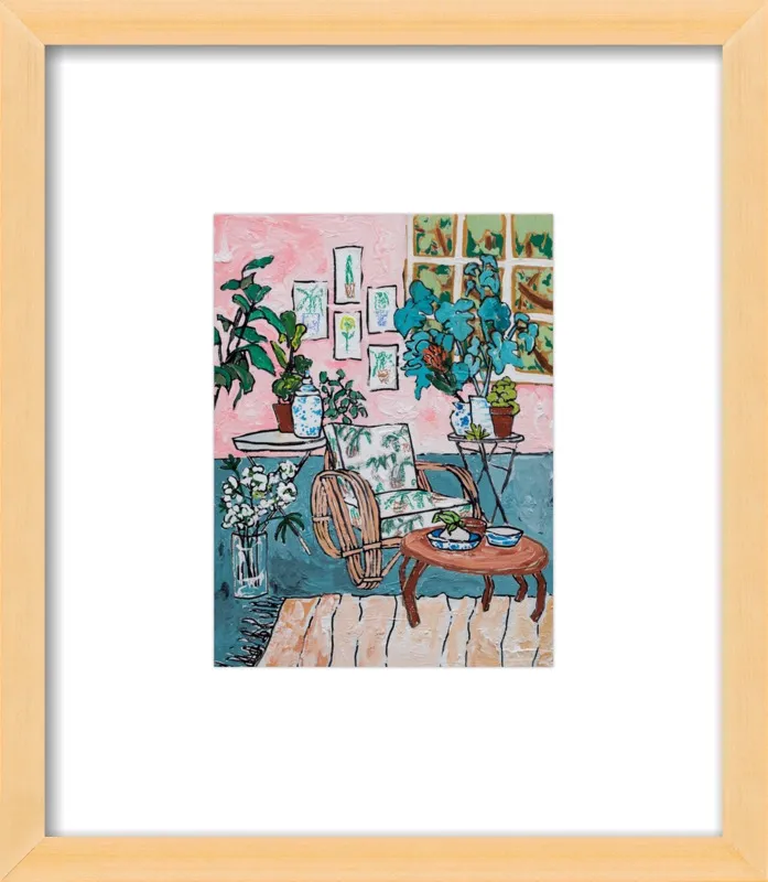 Cane Chair in Tropical Interior by Lara Lee Meintjes for Artfully Walls