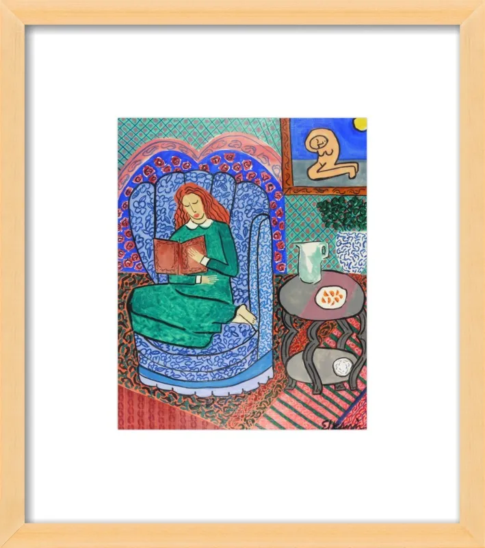 Red Headed Reader by Linda Elksnin for Artfully Walls