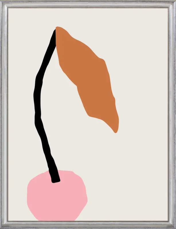 Pink fruit with leaf by Jessica Nielsen for Artfully Walls