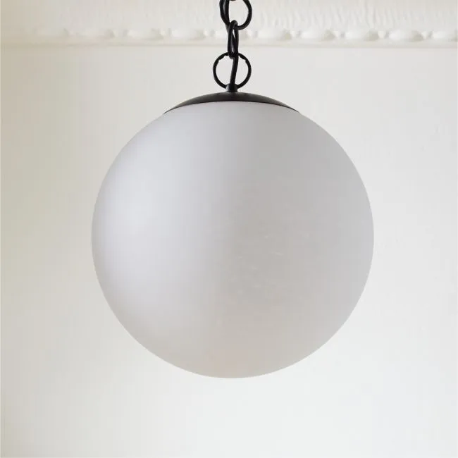 Moon Globe Pendant Light with Black Chain 14"