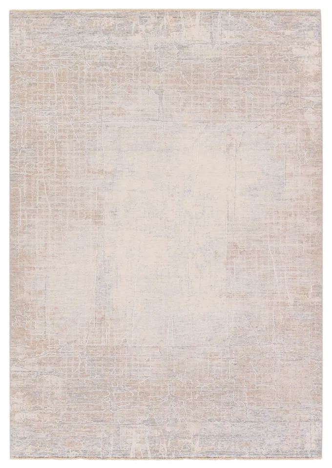 Palermo Abstract Tan/ Cream Runner Rug (3'X10')