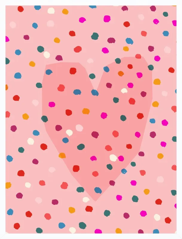 Rainbow Dotty Heart by Paula Mills for Artfully Walls