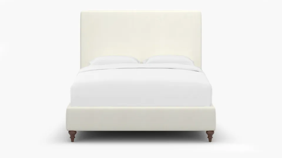 Classic Bed, Sheepskin, Walnut Traditional Turned Leg, Queen