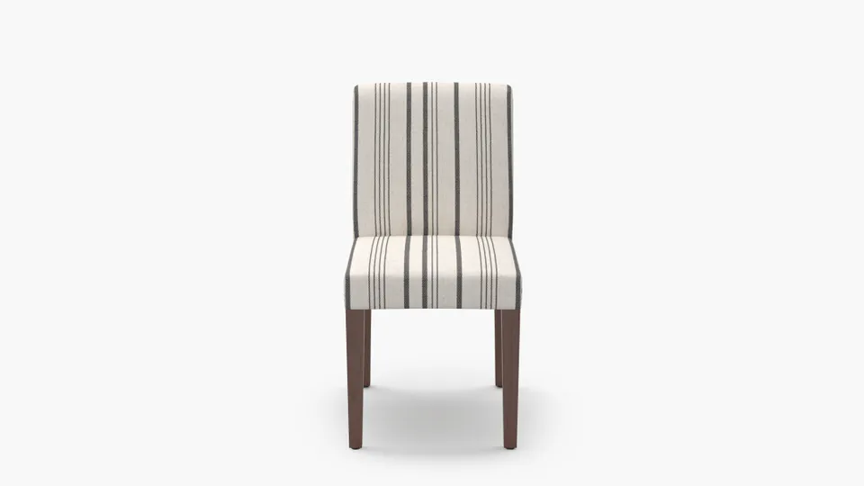 Signature Dining Chair, Black Market Stripe, Walnut Square Tapered Leg