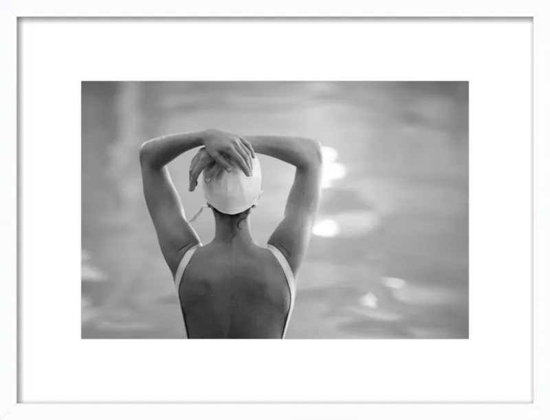 Woman Swimmer in a White Cap by Lucy Snowe for Artfully Walls