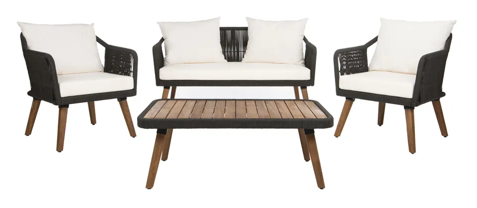 Raldin Rope 4 Piece Living Set - Natural/Black/White