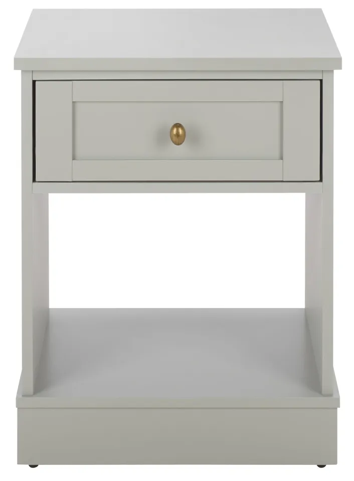 Shafa Side Table - Light Gray / Brass