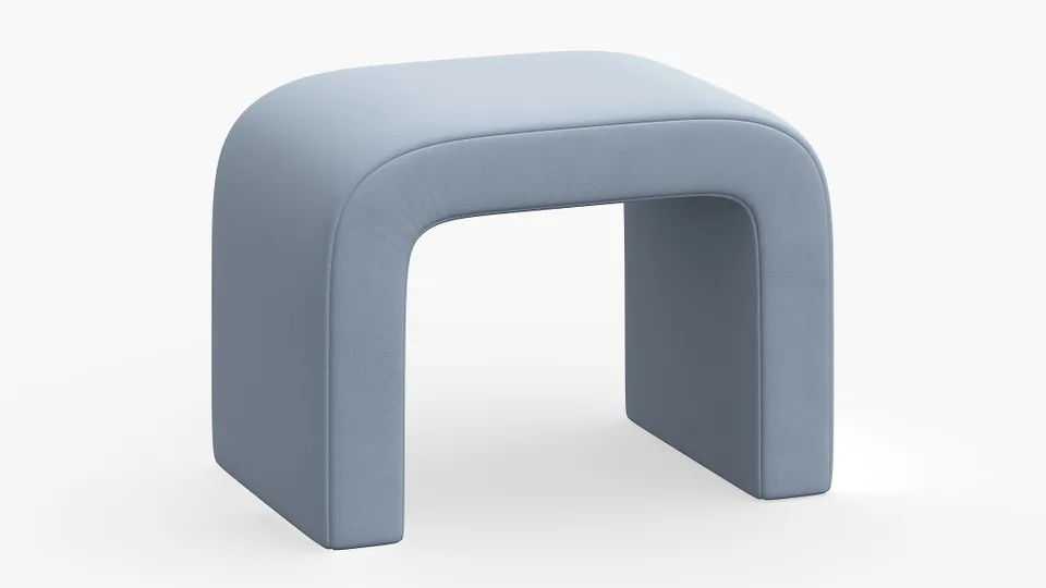 Waterfall Ottoman, Ocean Classic Velvet