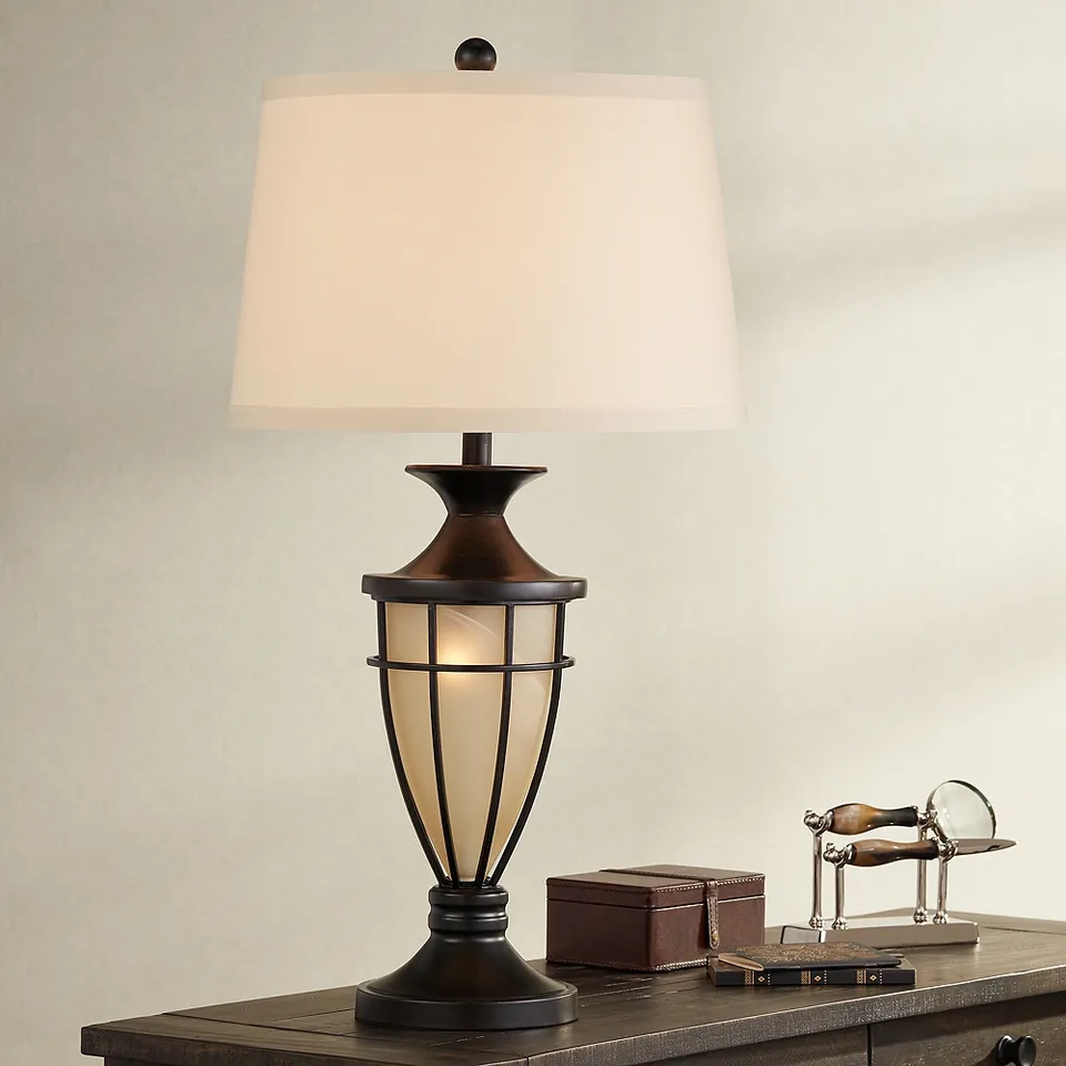Franklin Iron Mission Cage 33" Night Light Table Lamp with Dimmer