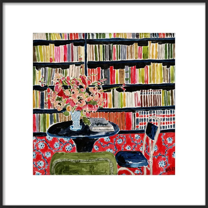 Books with Flowers by Kate Lewis for Artfully Walls