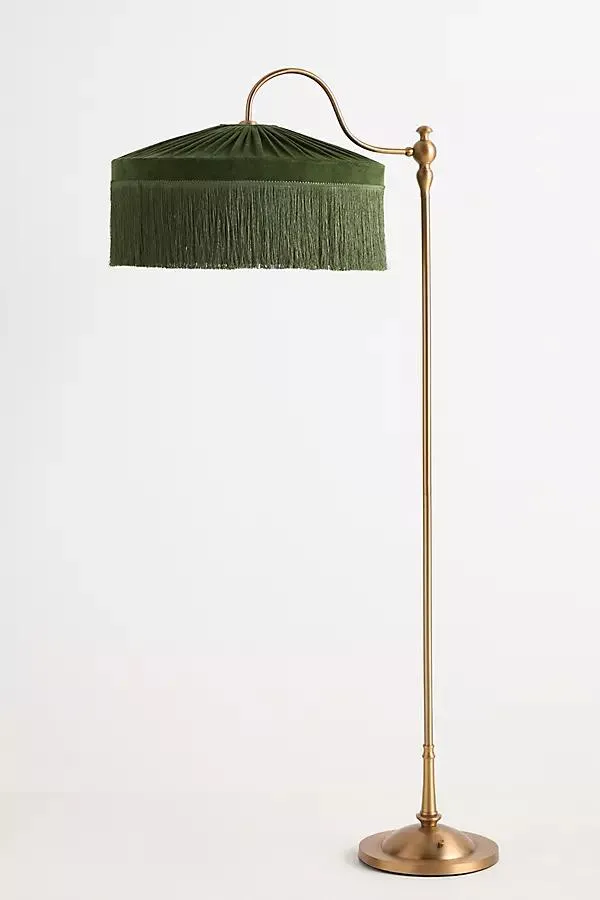 Sinclair Tassel-Fringed Velvet Floor Lamp