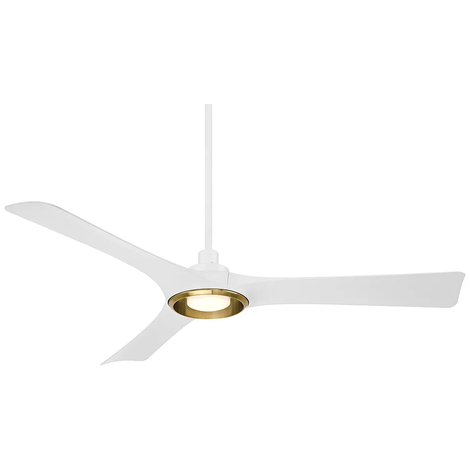 56" Casa Vieja Ethos Matte White LED Damp Rated Remote Ceiling Fan
