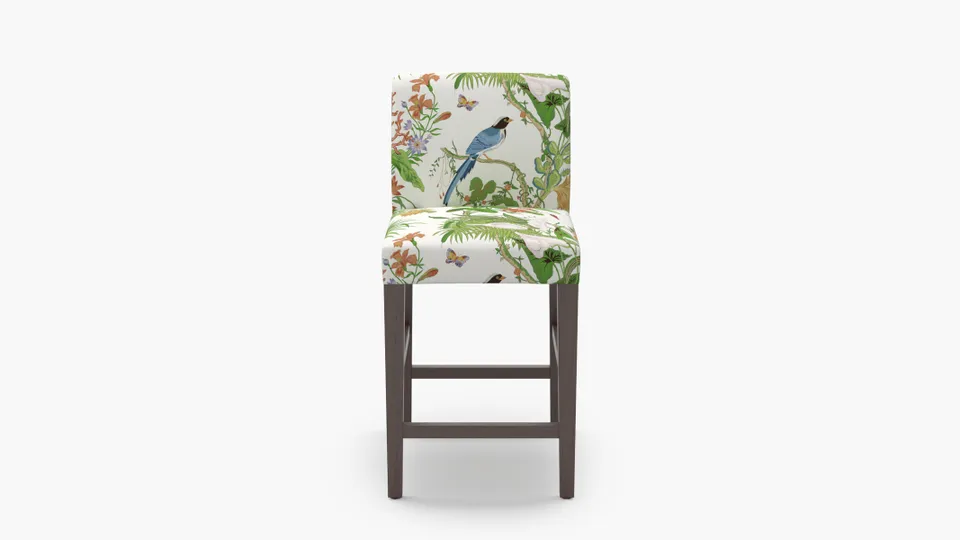 Signature Dining Counter Stool, White Cinque Terra, Espresso Square Tapered Leg