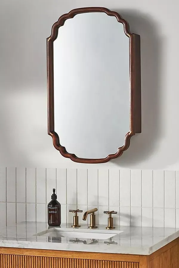 Alia Acacia Wood Mirrored Medicine Cabinet