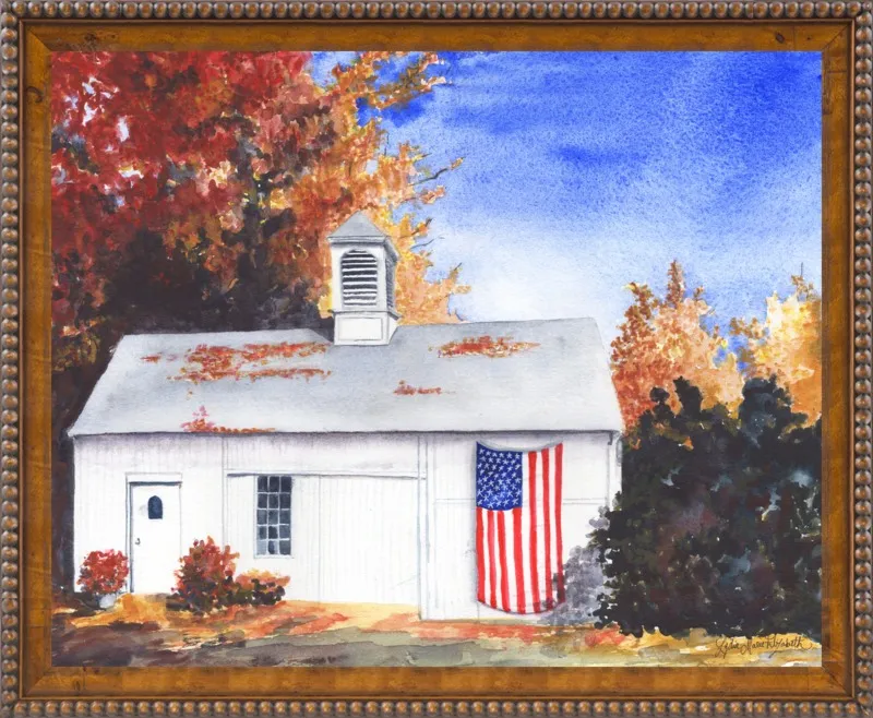 The Ross Barn in Fall by Lydia Marie Elizabeth for Artfully Walls