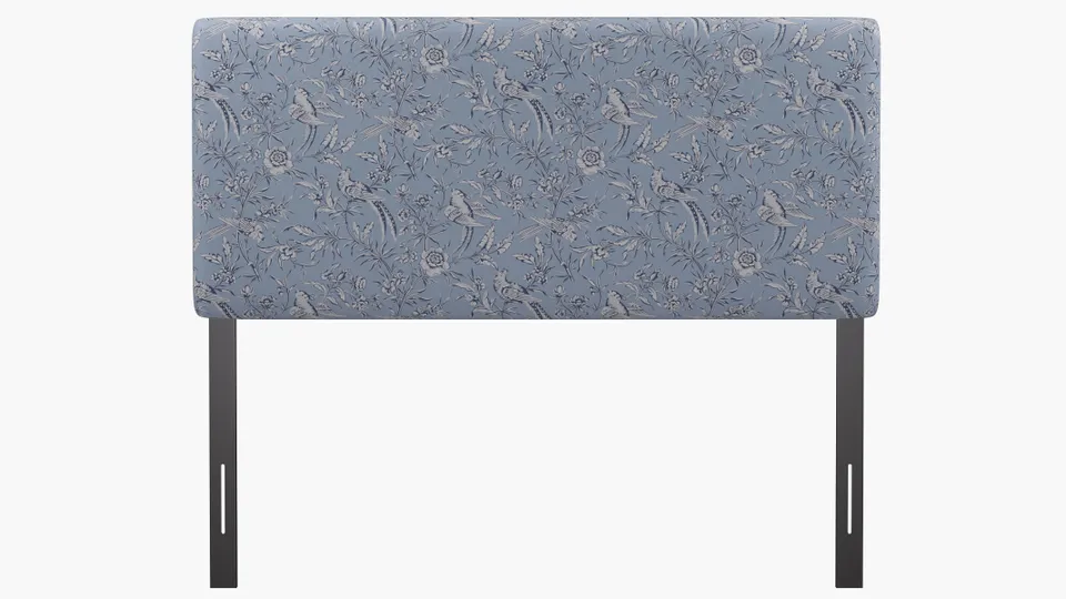 Square Back Headboard, Blue Aviary, Queen
