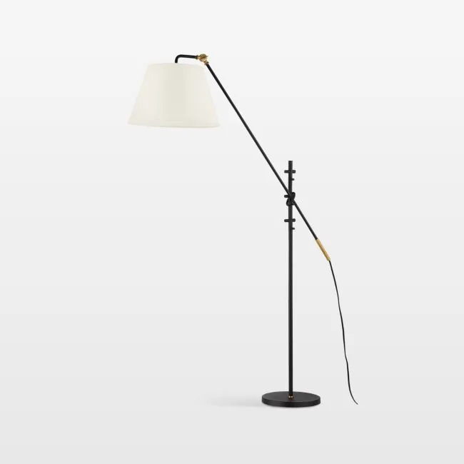 Canterbury Bronze Floor Lamp with White Shade