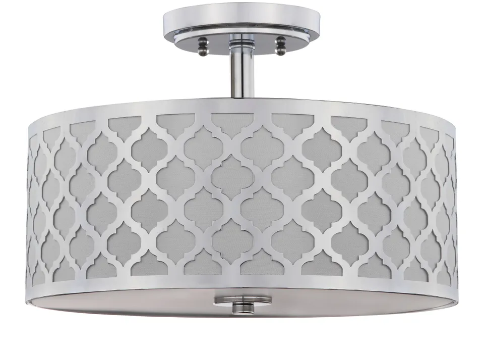 Kora Quatrefoil 3 Light 15-Inch Diameter Flush Mount - Chrome